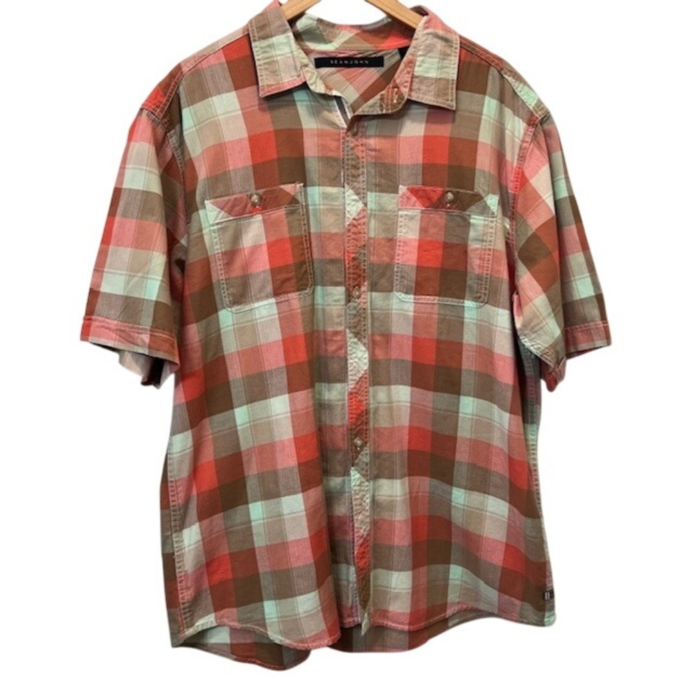 Sean John New w/o Tag Plaid Rustic Western Hipster Outdoorsy Men 2XL Streetwear